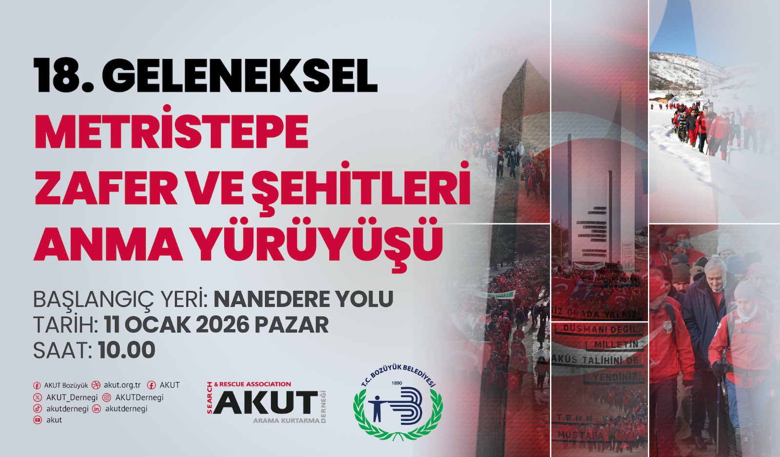 “18. GELENEKSEL METRİSTEPE ZAFER VE ŞEHİTLERİ ANMA YÜRÜYÜŞÜ” 11 OCAK’TA YAPILACAK